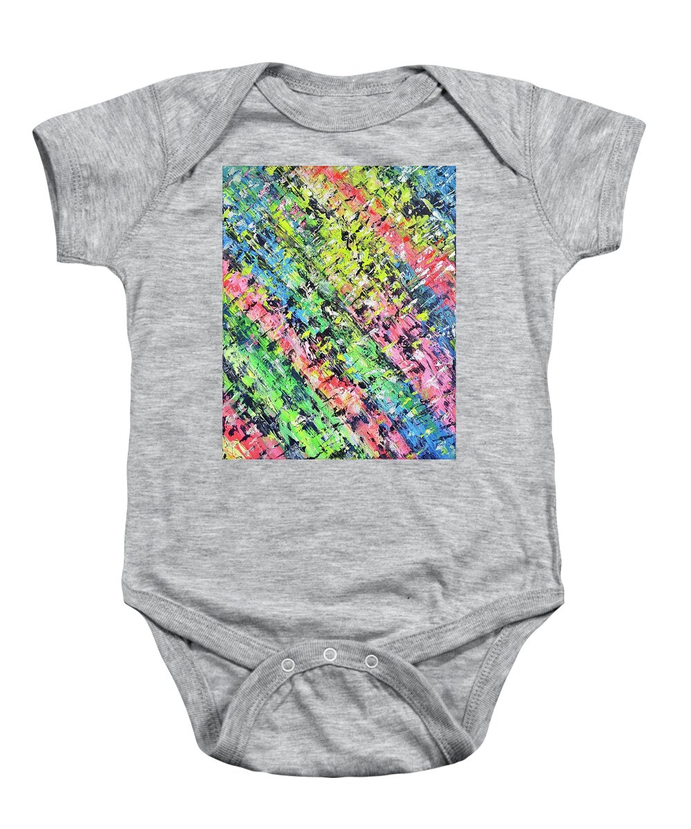 Abstract Baby Onesie featuring the painting Electric by Jackie Ryan