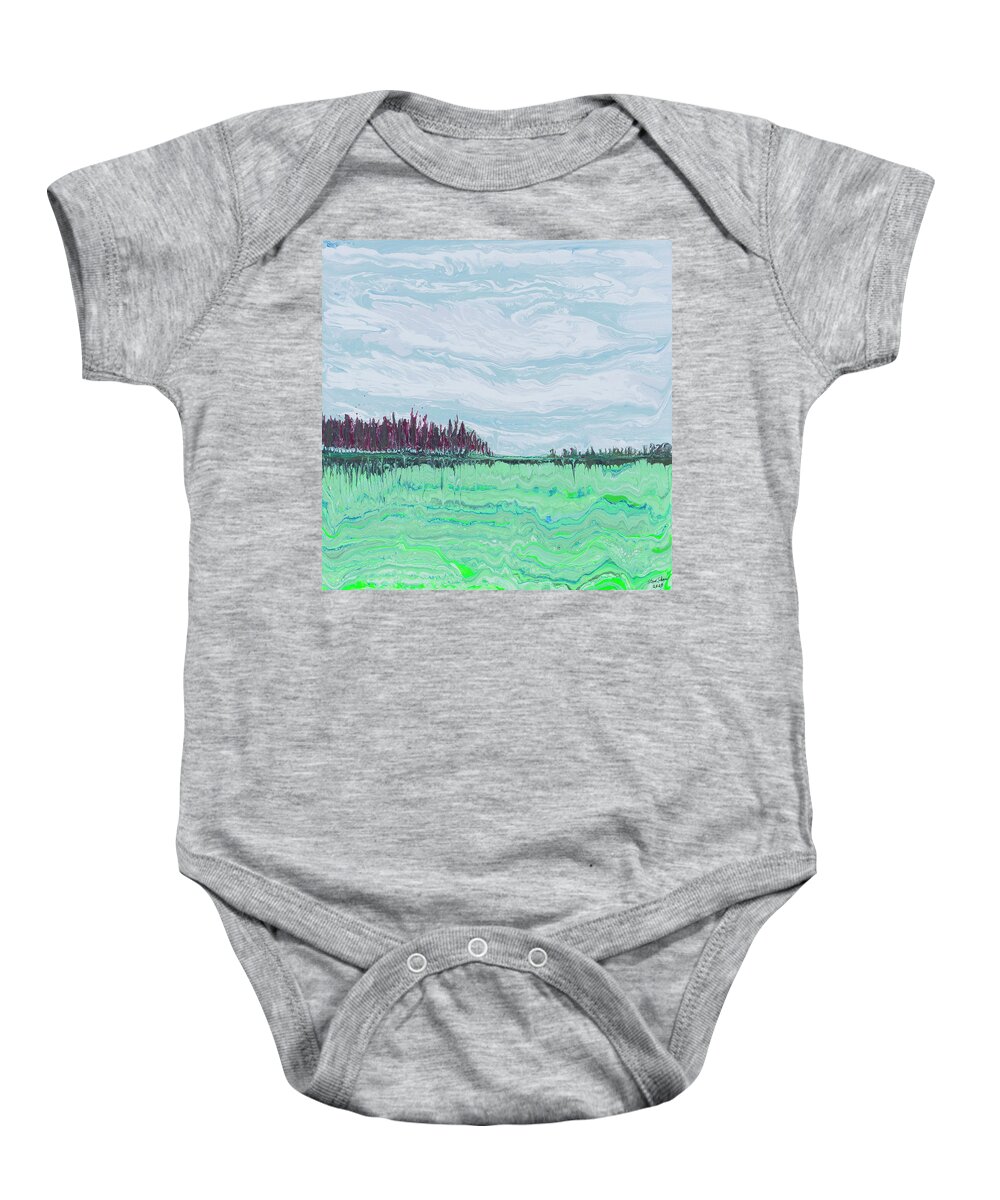 Seascape Baby Onesie featuring the painting Emerald Isles by Steve Shaw