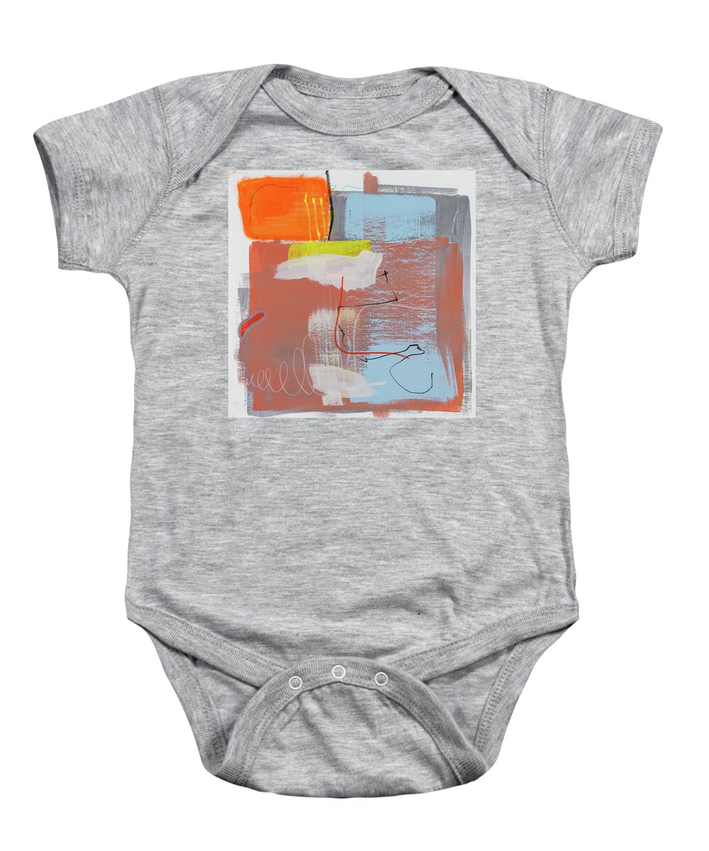 *  Vibrant Color Interplay Baby Onesie featuring the painting Eternal Curiosity - Vibrant Abstraction by Maria Lankina