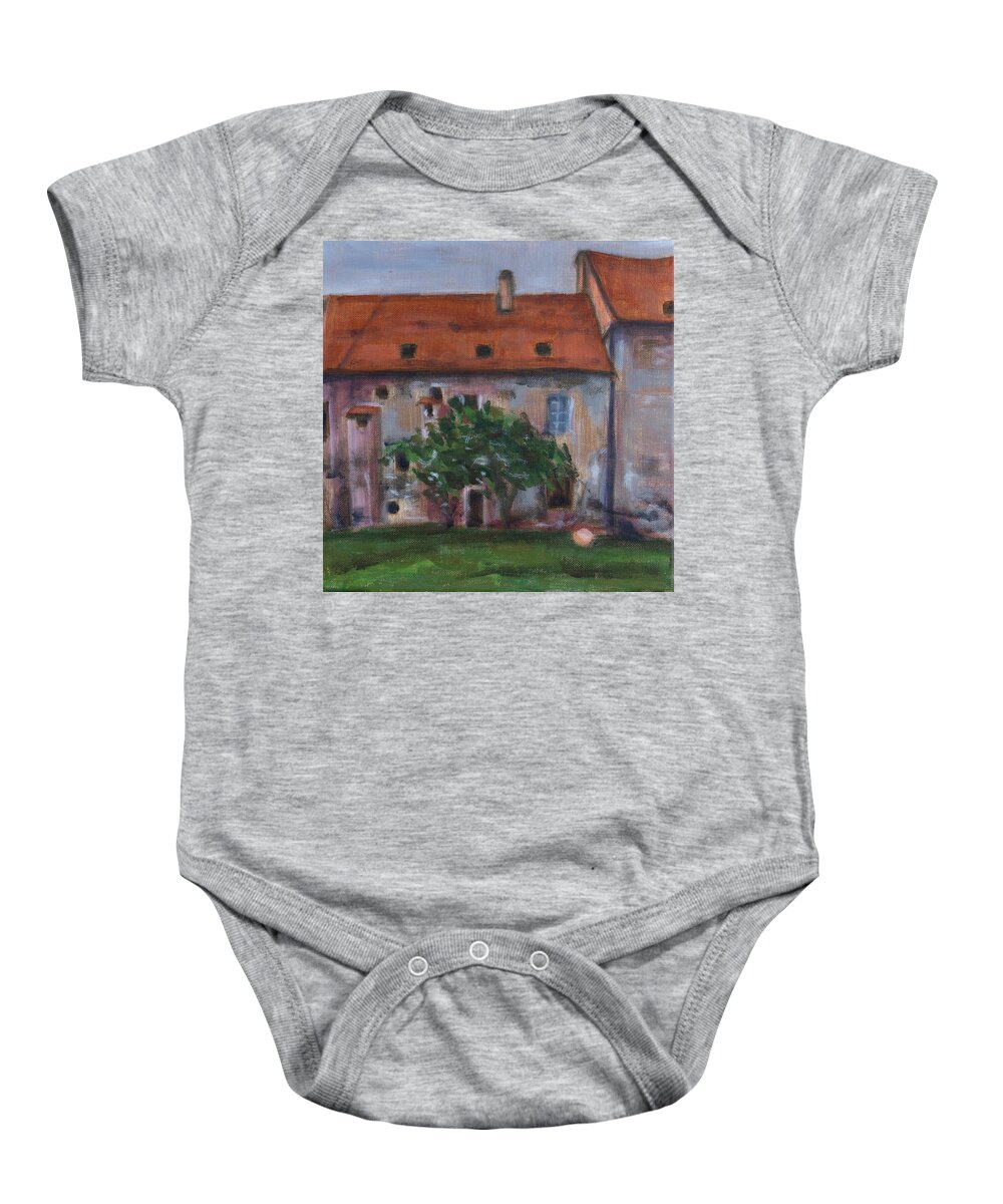 Travel Baby Onesie featuring the painting Travel in Prague II by Janet Yu