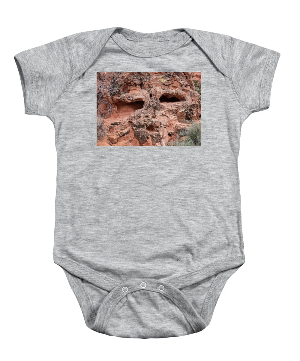 Face Baby Onesie featuring the photograph Faces of the Valley of Fire 4 by Alex Lapidus