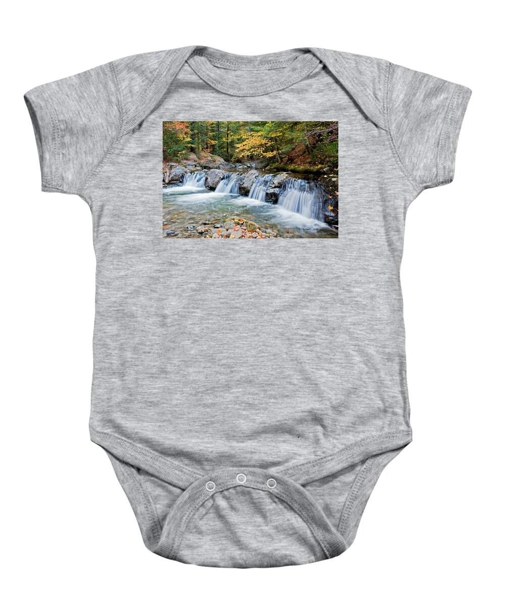 New Hampshire Baby Onesie featuring the photograph Fall at Cold Brook Tamworth NH by John Rowe