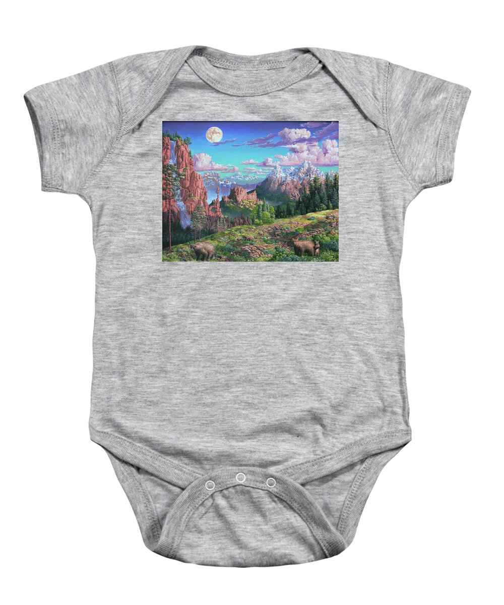 Bear Baby Onesie featuring the painting Family of Six by Michael Goguen
