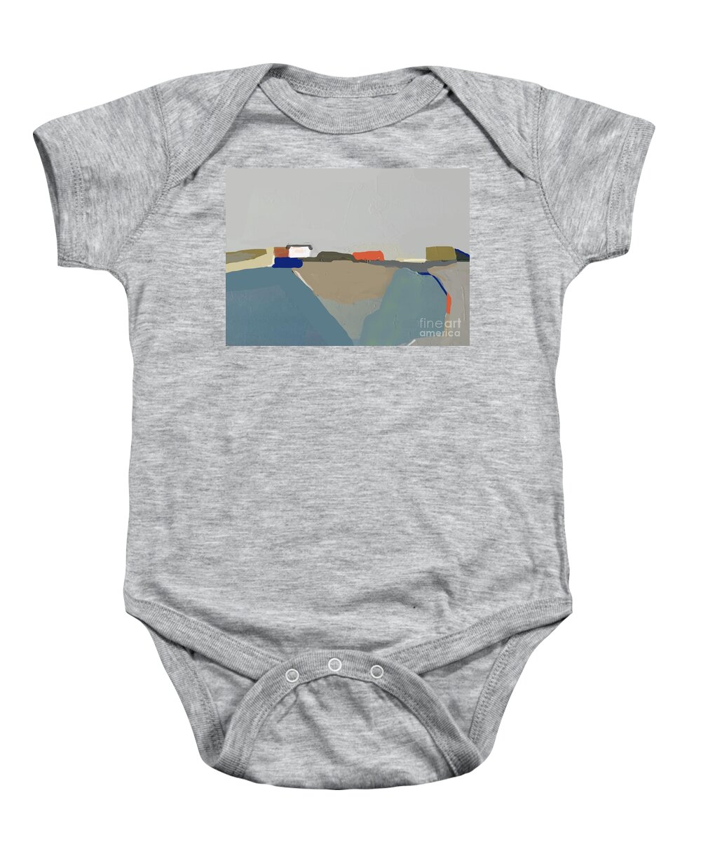 Farm Baby Onesie featuring the painting Farm - abstract landscape by Vesna Antic