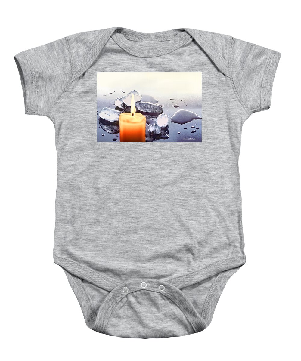 Candles Baby Onesie featuring the photograph Fire and Ice by Pennie McCracken
