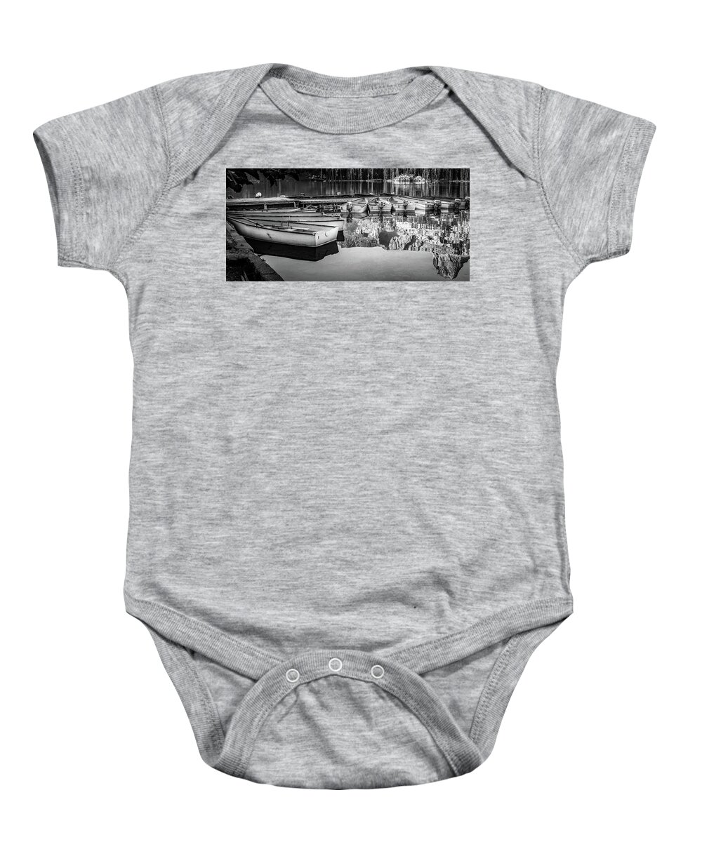 Fishing Paradise Baby Onesie featuring the photograph Fishing Paradise in Black and White by Rebecca Herranen