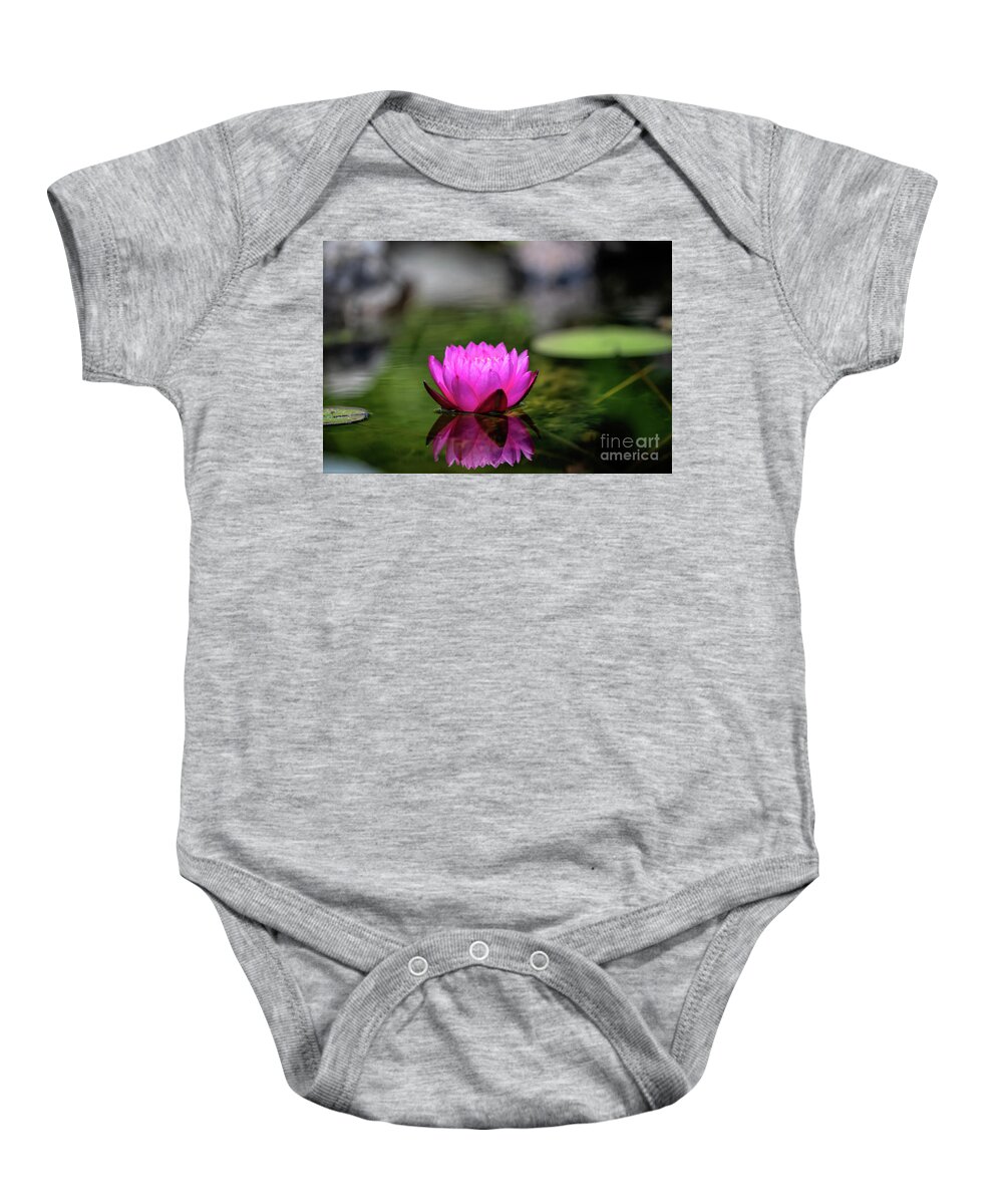 Flower Baby Onesie featuring the photograph Floating Pink by Ed Taylor