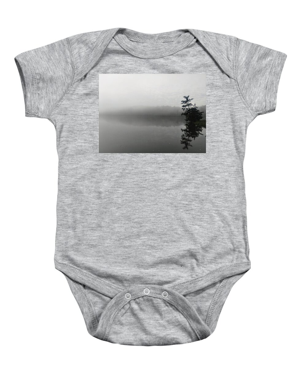  Baby Onesie featuring the photograph Foggy Morning Tree by Brad Nellis