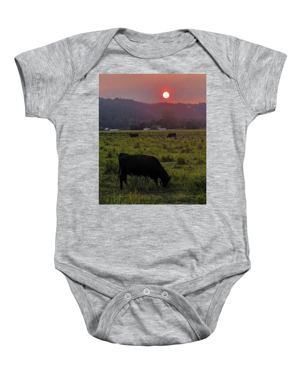Forest Baby Onesie featuring the photograph Forest Fire Haze by Grey Coopre