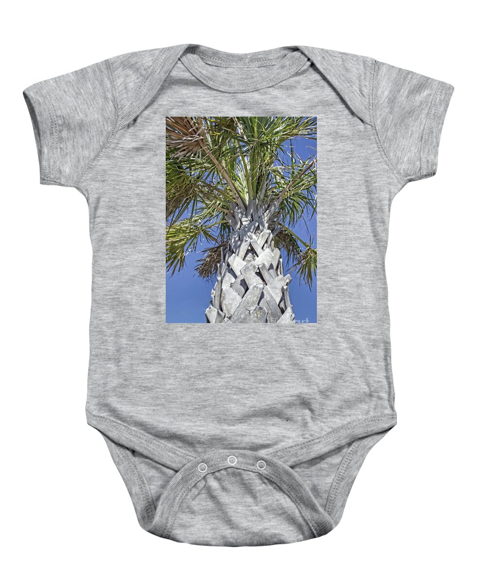 Fortified Foundation Baby Onesie featuring the photograph Fortified Foundation Palm by Roberta Byram