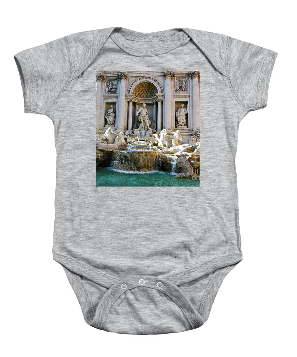 Fountain Trevi In Rome Baby Onesie featuring the photograph Fountain Trevi in Rome by Silva Wischeropp