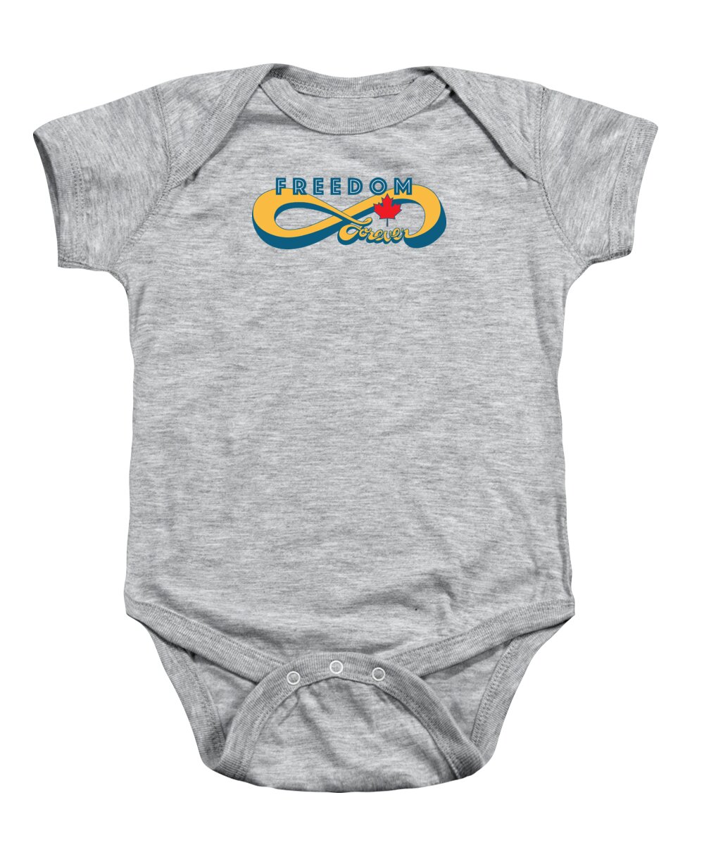 Infinity Baby Onesie featuring the digital art Freedom Forever Canada by Sassan Filsoof