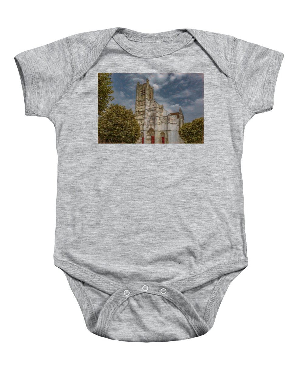 Auxerre Baby Onesie featuring the photograph Auxerre Cathedral, France by Marcy Wielfaert