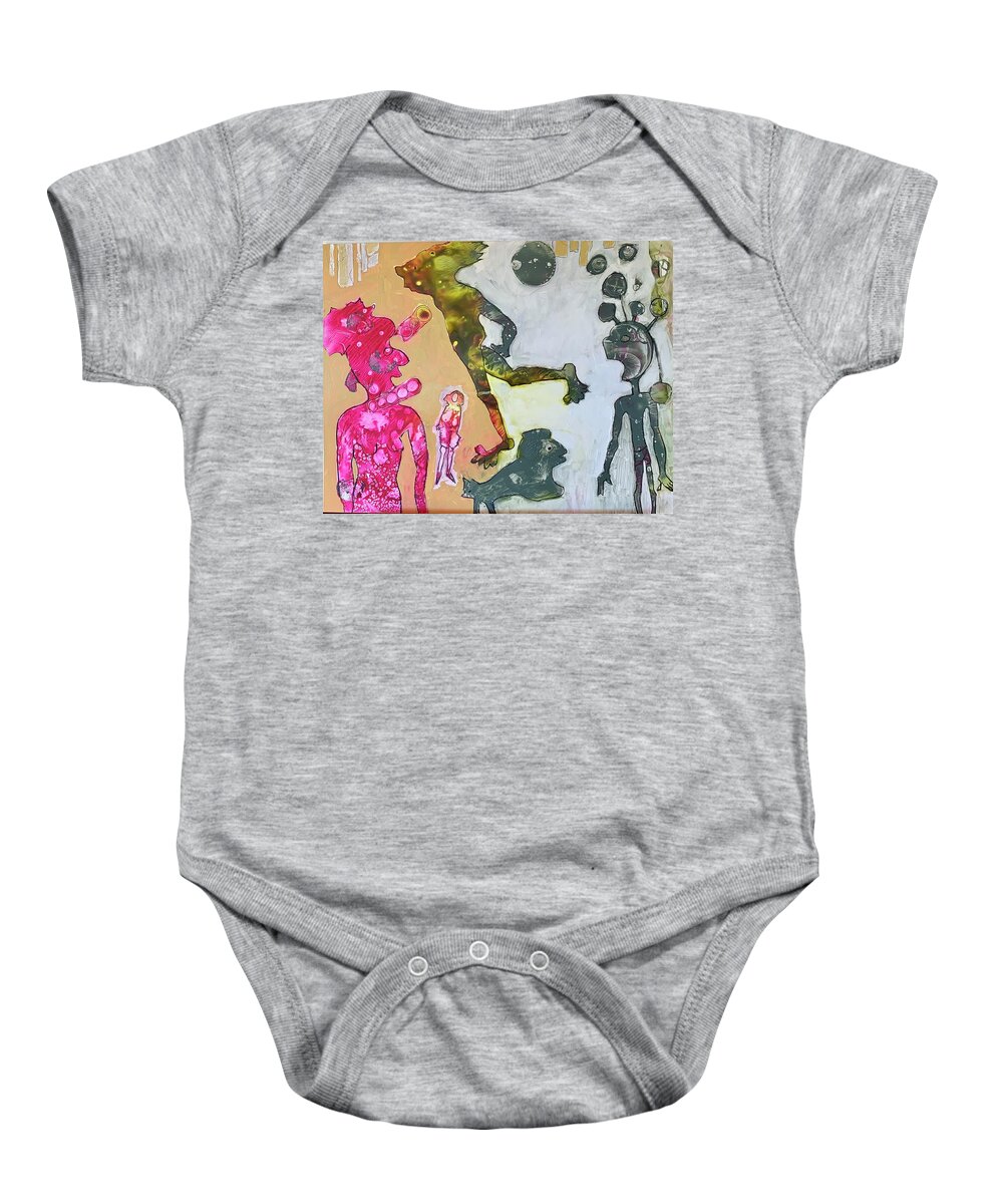 Mixed Media Baby Onesie featuring the painting Fun Time by Carole Johnson