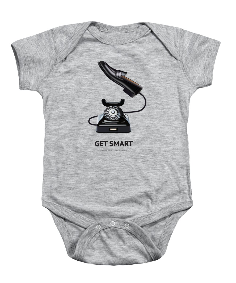 Get Smart Baby Onesie featuring the digital art Get Smart - Alternative Movie Poster by Movie Poster Boy