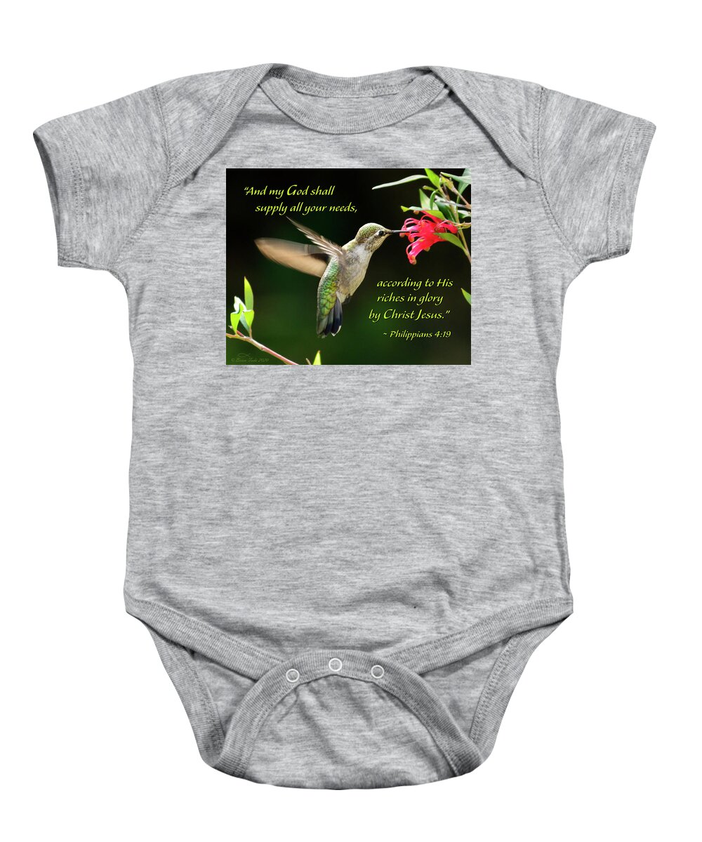 Inspirational Baby Onesie featuring the photograph God Will Provide For Your Need by Brian Tada