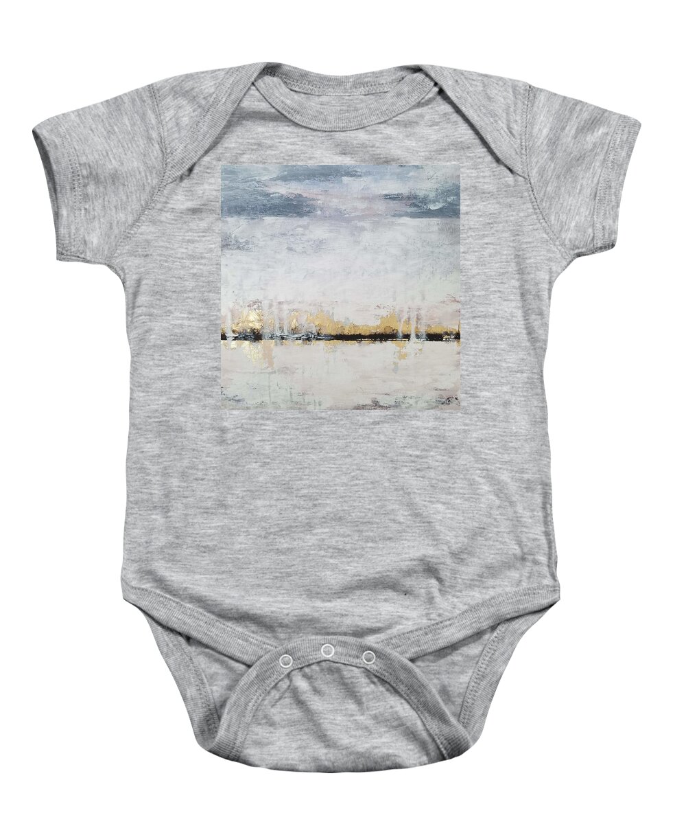  Baby Onesie featuring the painting Gold Horizon by Caroline Philp