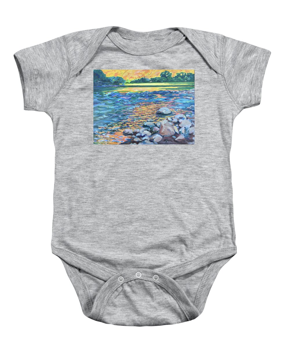 Oil Painting Baby Onesie featuring the painting Golden Morning, Big Bend by Page Holland