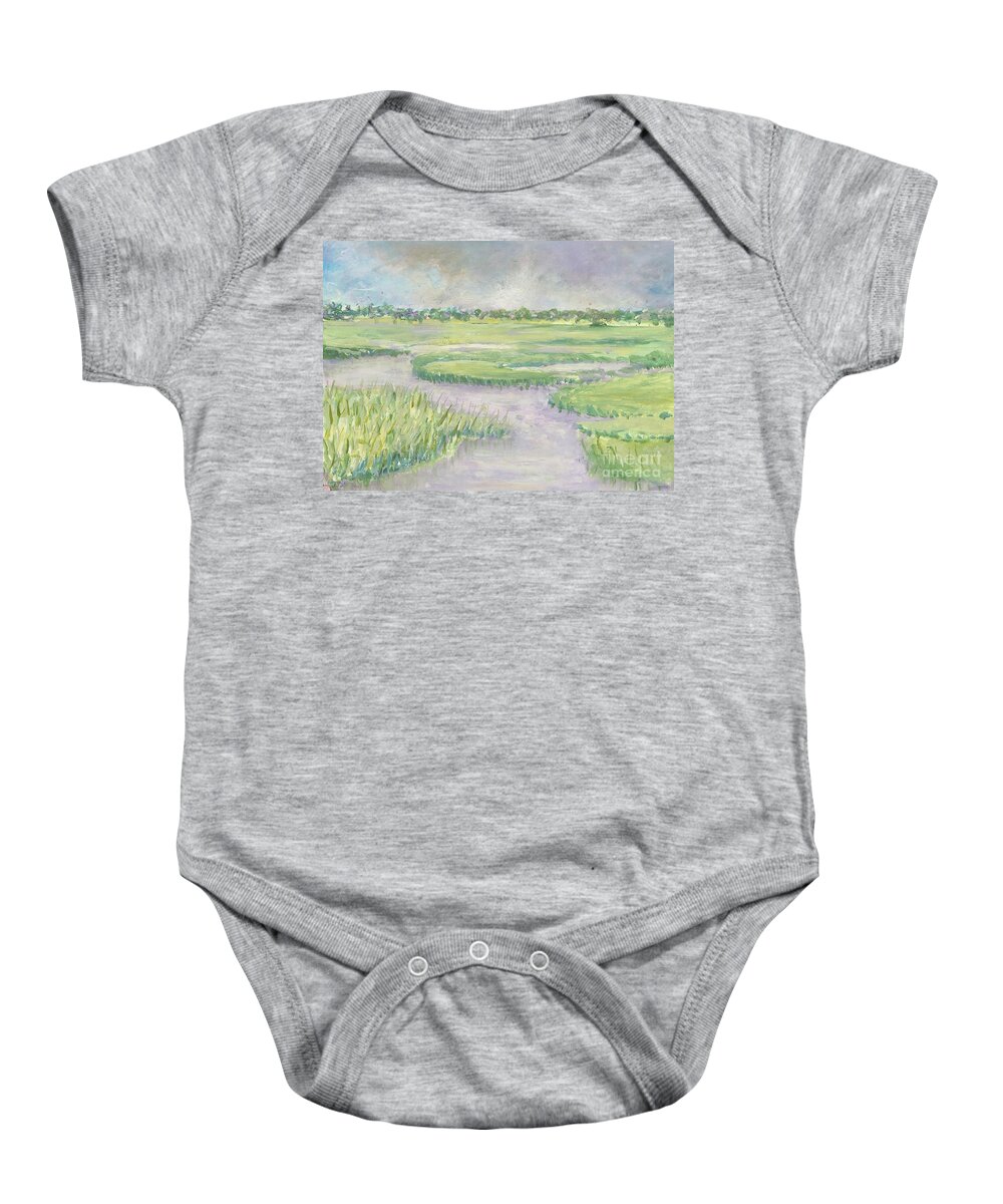 Grays Beach Baby Onesie featuring the painting Grays Beach, Yarmouthport by Jacqui Hawk
