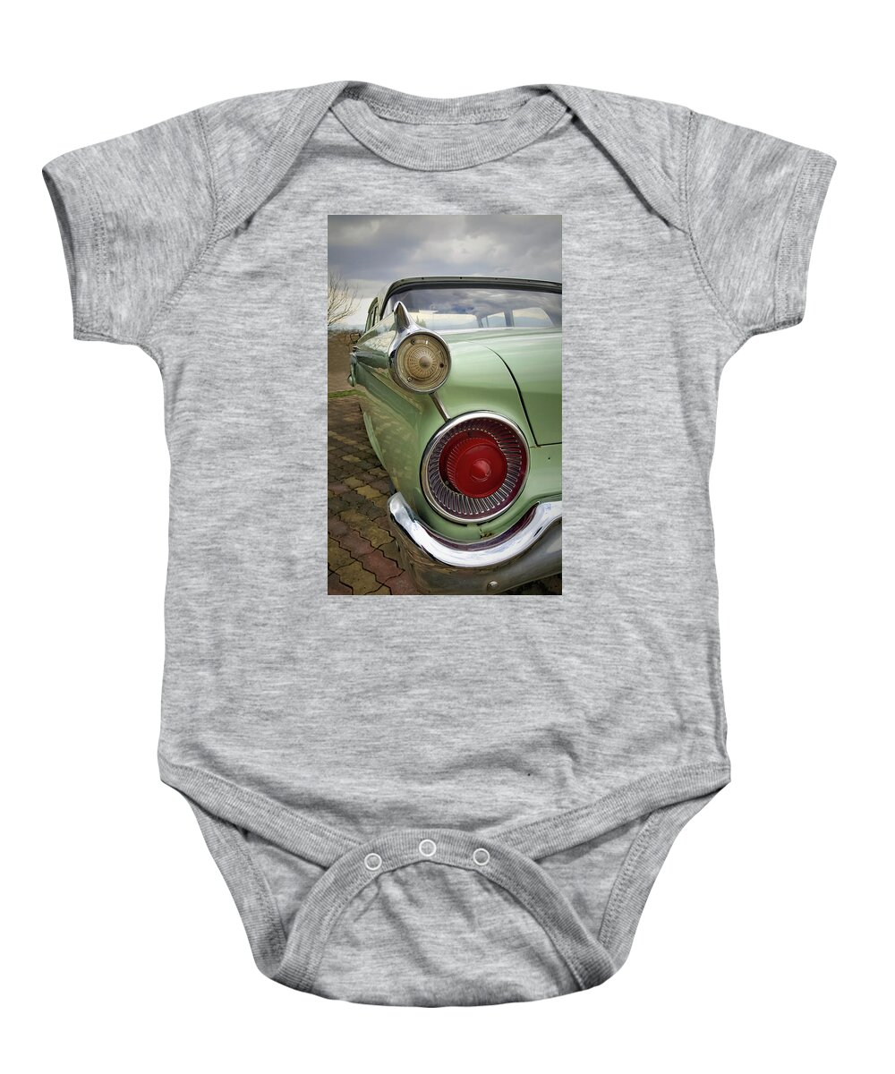 Green Baby Onesie featuring the photograph Green Ford by M Kathleen Warren