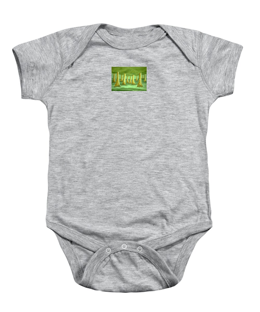 Watercolor Baby Onesie featuring the painting Green Grove by John Klobucher