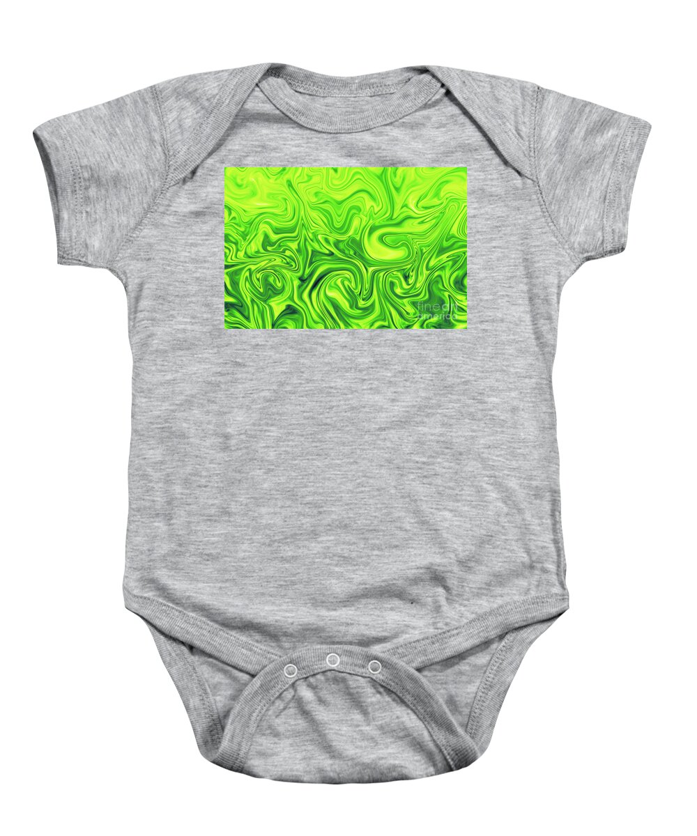 Abstract Background Baby Onesie featuring the photograph Green Slime Abstract Background by Benny Marty