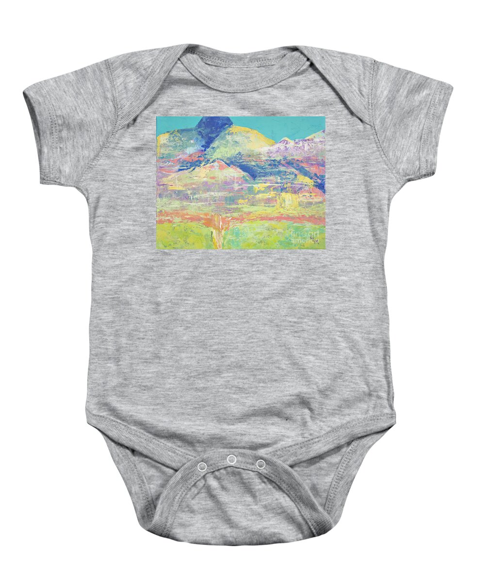 Happy Baby Onesie featuring the painting Happy Places 1 of 2 by Cheryl McClure