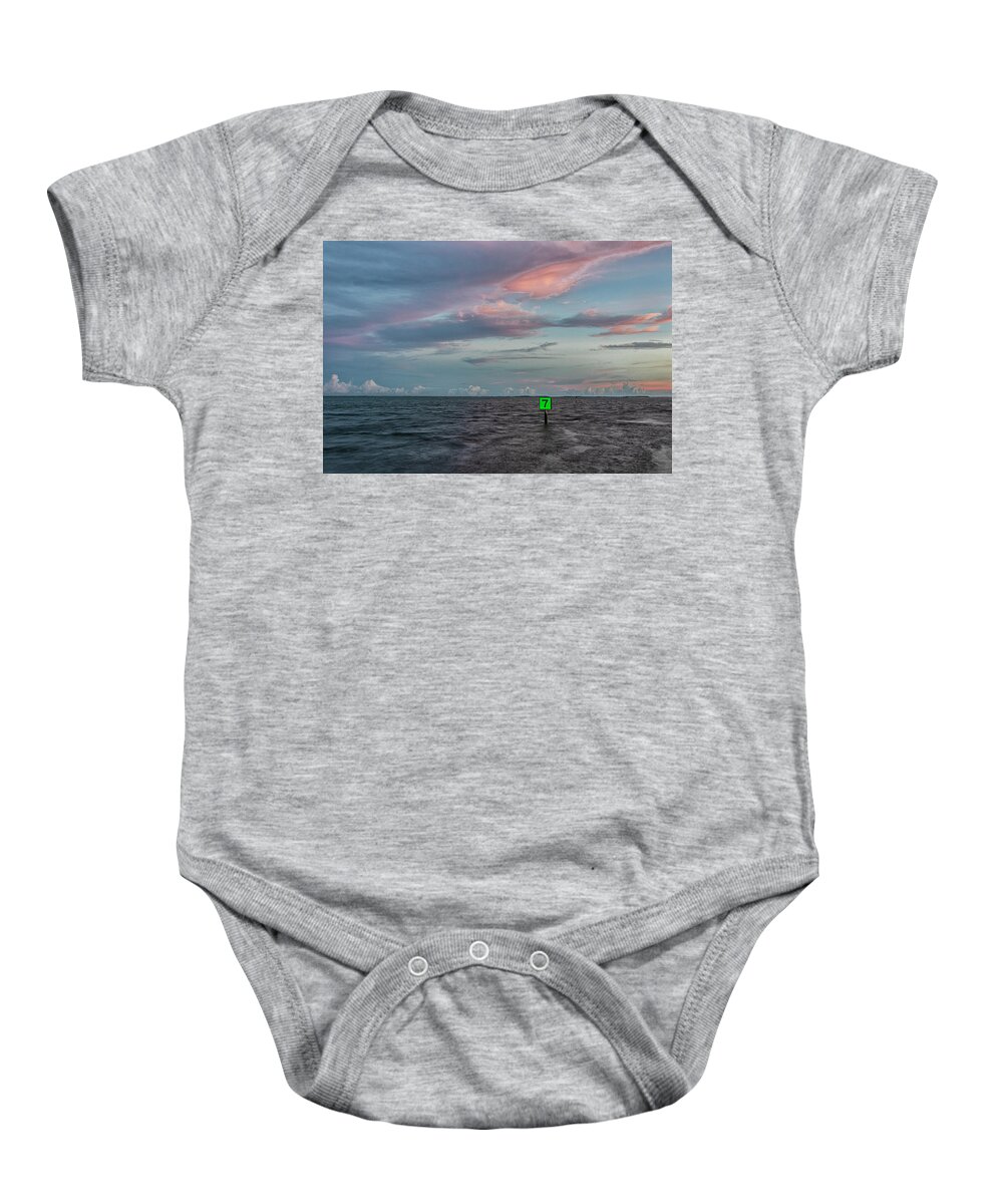 Sunset Baby Onesie featuring the photograph Harkers Island Sunset on Friday the 13th by Bob Decker