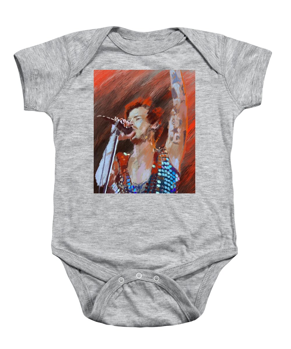 Harry Styles Baby Onesie featuring the painting Harry Styles by Larry Whitler