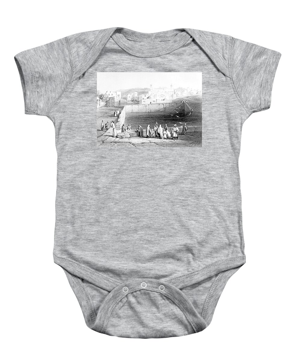 William Henry Bartlett Baby Onesie featuring the photograph Hebron Pool in 1847 by Munir Alawi