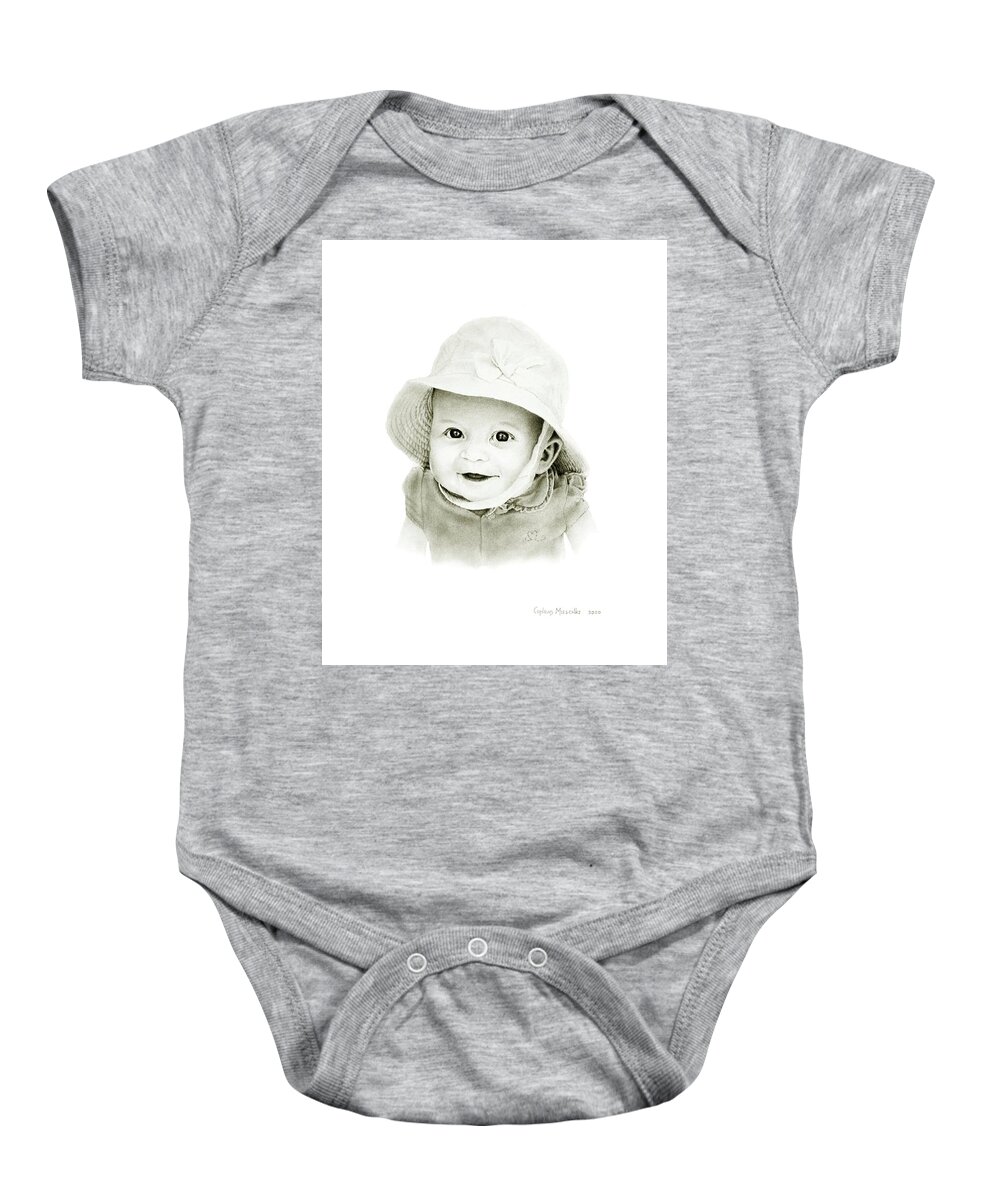 Portrait Baby Onesie featuring the drawing Heidi, M. by Conrad Mieschke