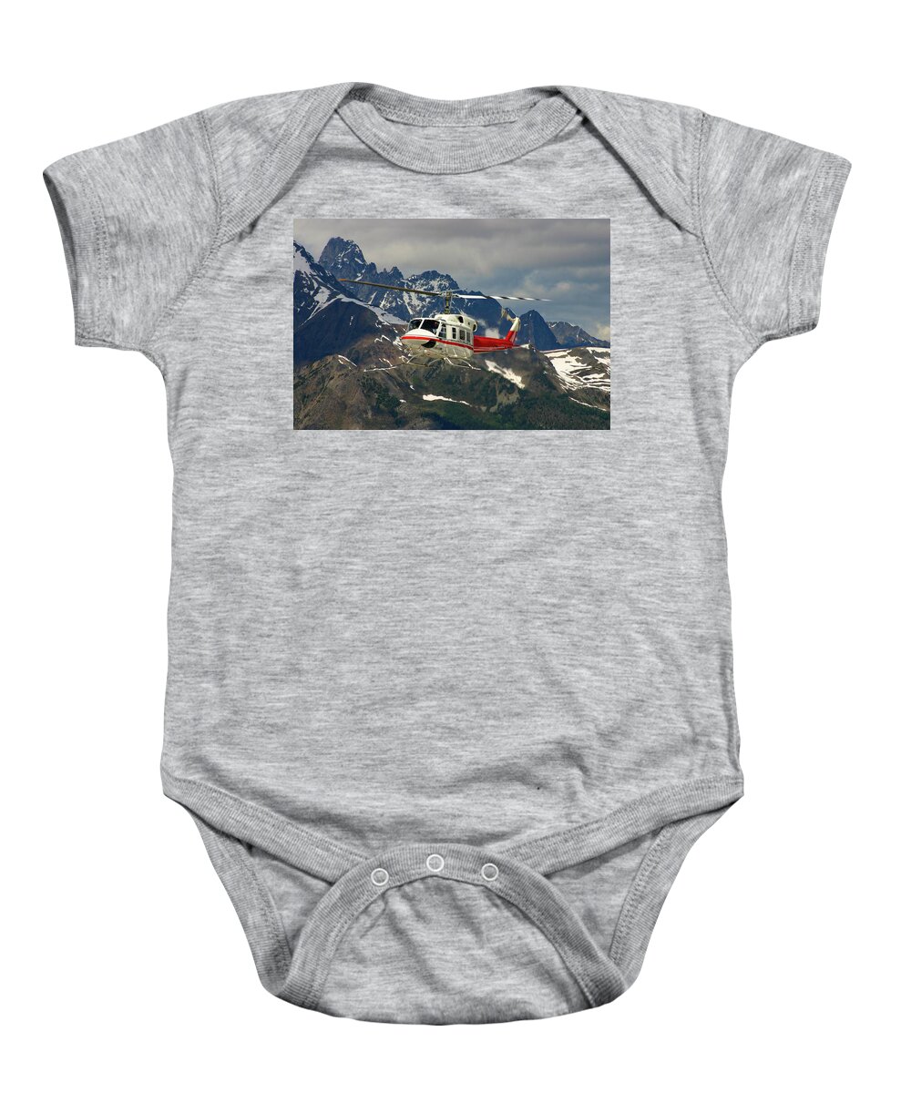 Helicopter Baby Onesie featuring the photograph Bugaboo's Heli-hike by Gene Taylor