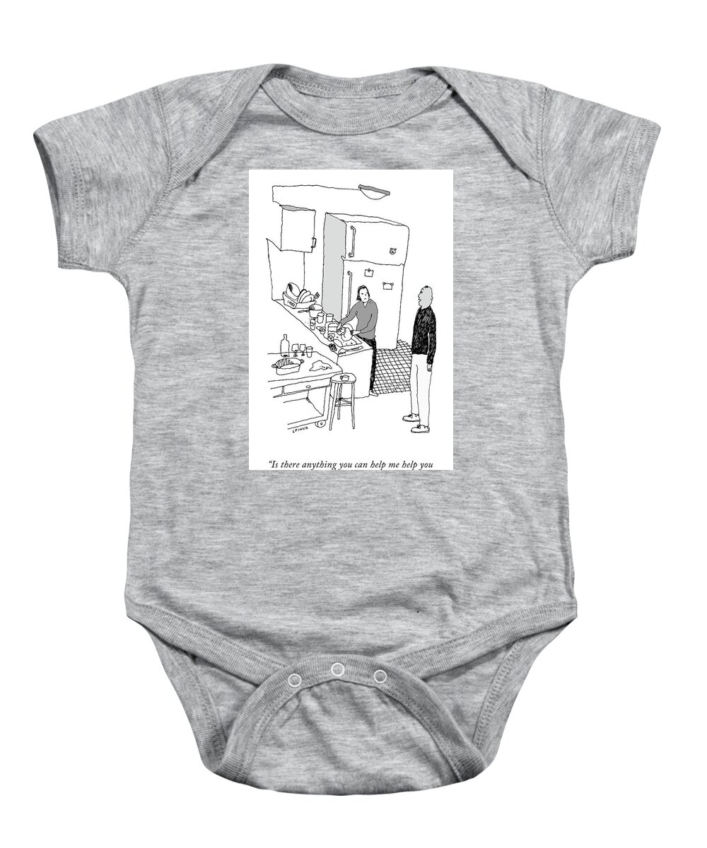is There Anything You Can Help Me Help You With? Baby Onesie featuring the drawing Help Me Help You by Liana Finck