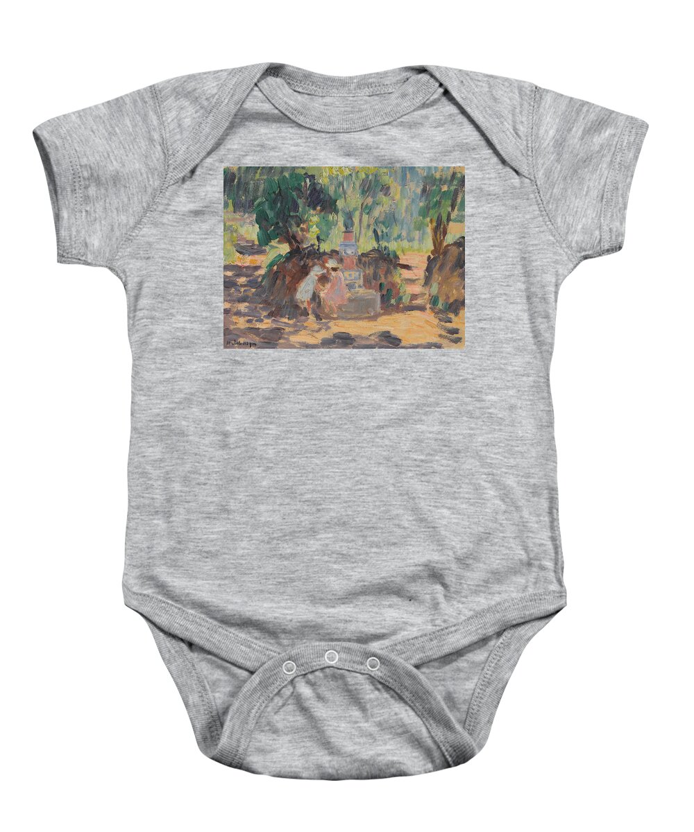 Background Baby Onesie featuring the painting Henri Lebasque by MotionAge Designs