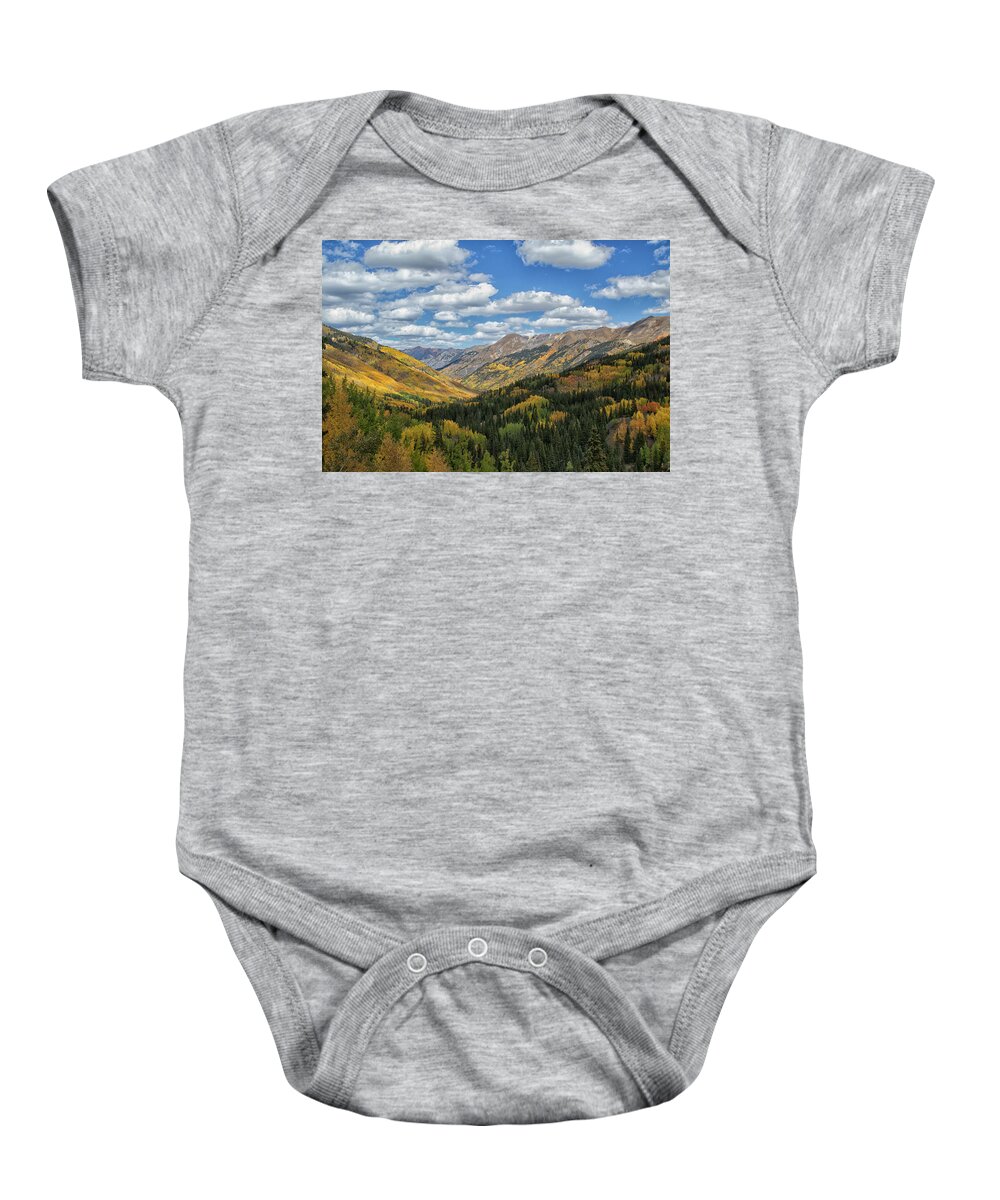Fall Baby Onesie featuring the photograph High Country Glow by Tom Kelly