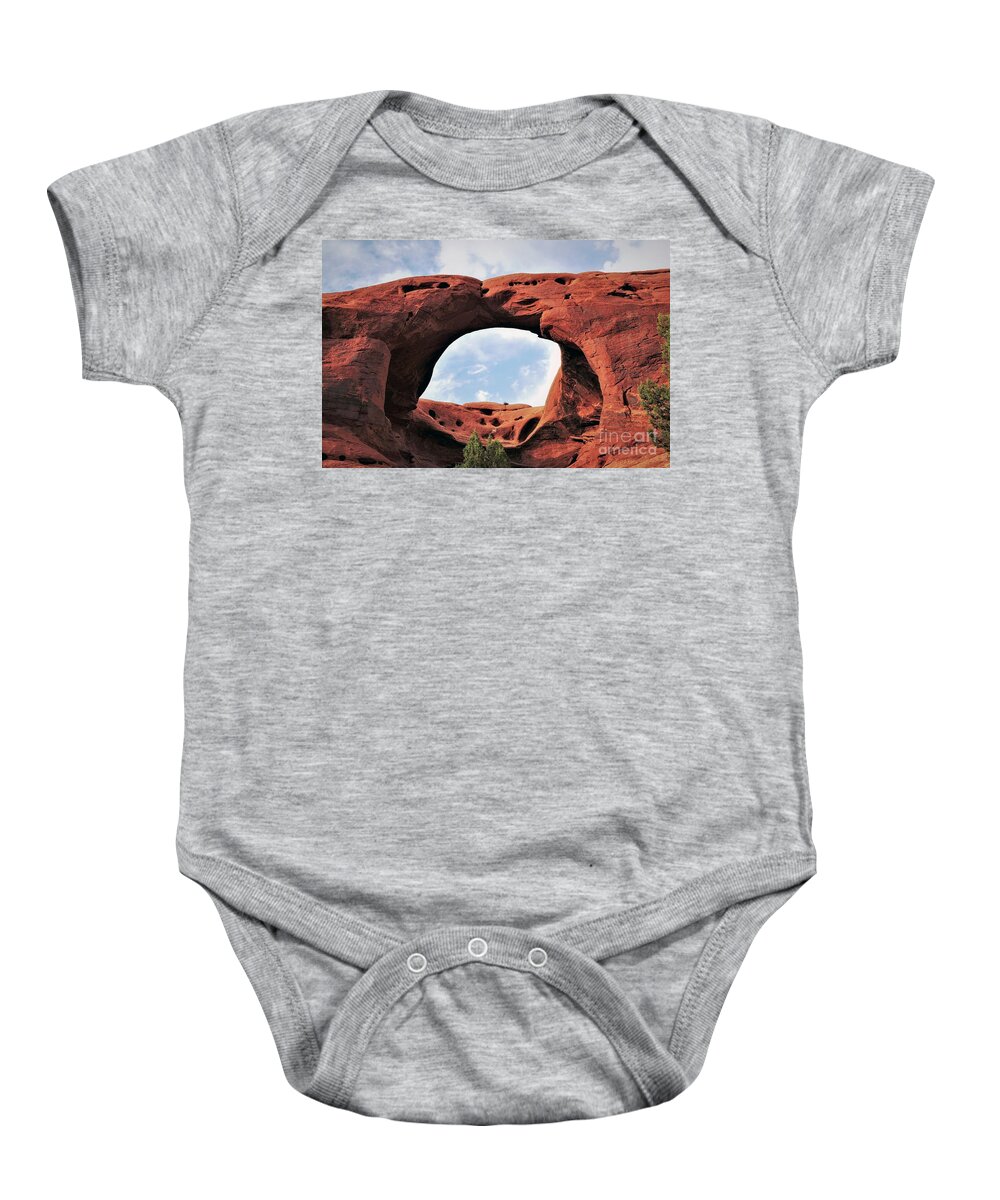 Mystery Valley Baby Onesie featuring the photograph Honeymoon Arch in Mystery Valley by Sea Change Vibes