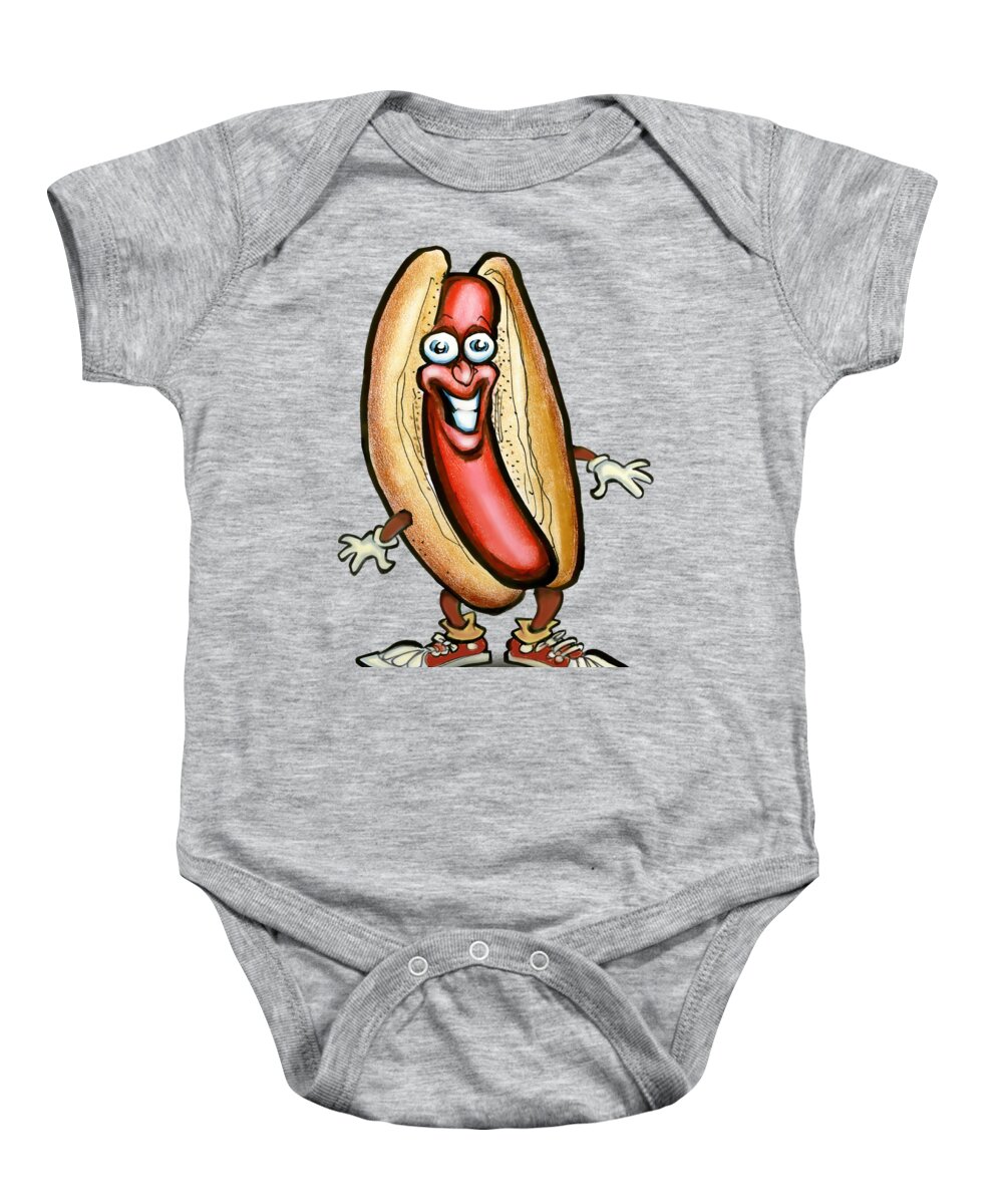 Hot Dog Baby Onesie featuring the digital art Hot Dog by Kevin Middleton