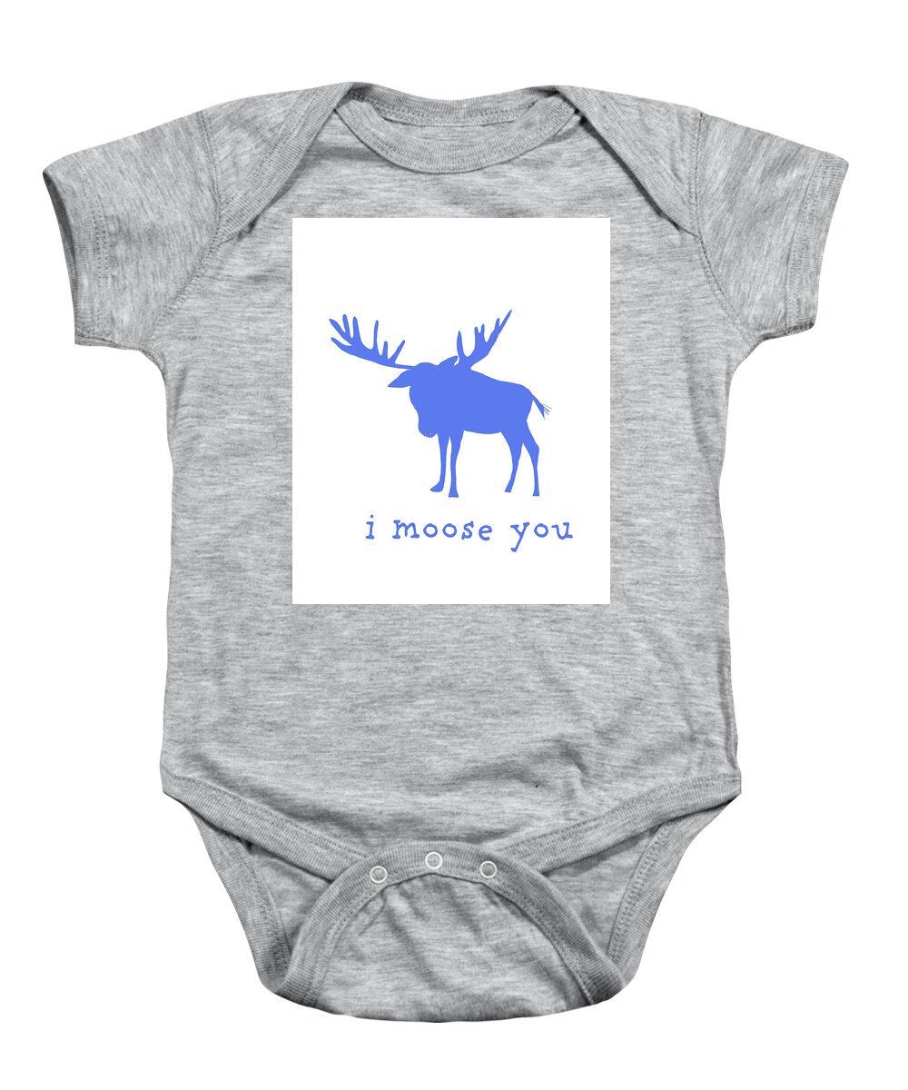 Moose Baby Onesie featuring the digital art I Moose You by Ashley Rice