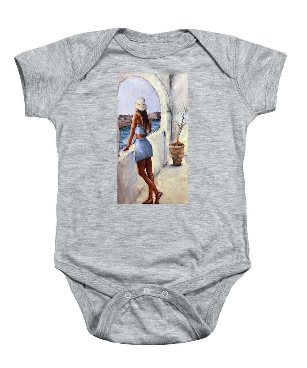 Figurative Baby Onesie featuring the painting Ibiza by Ashlee Trcka