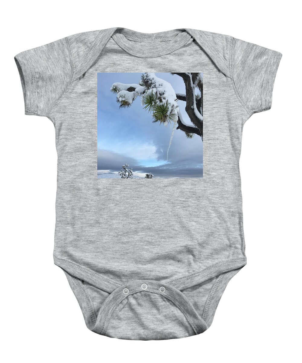 Joshua Tree Baby Onesie featuring the photograph Icicle by Perry Hoffman