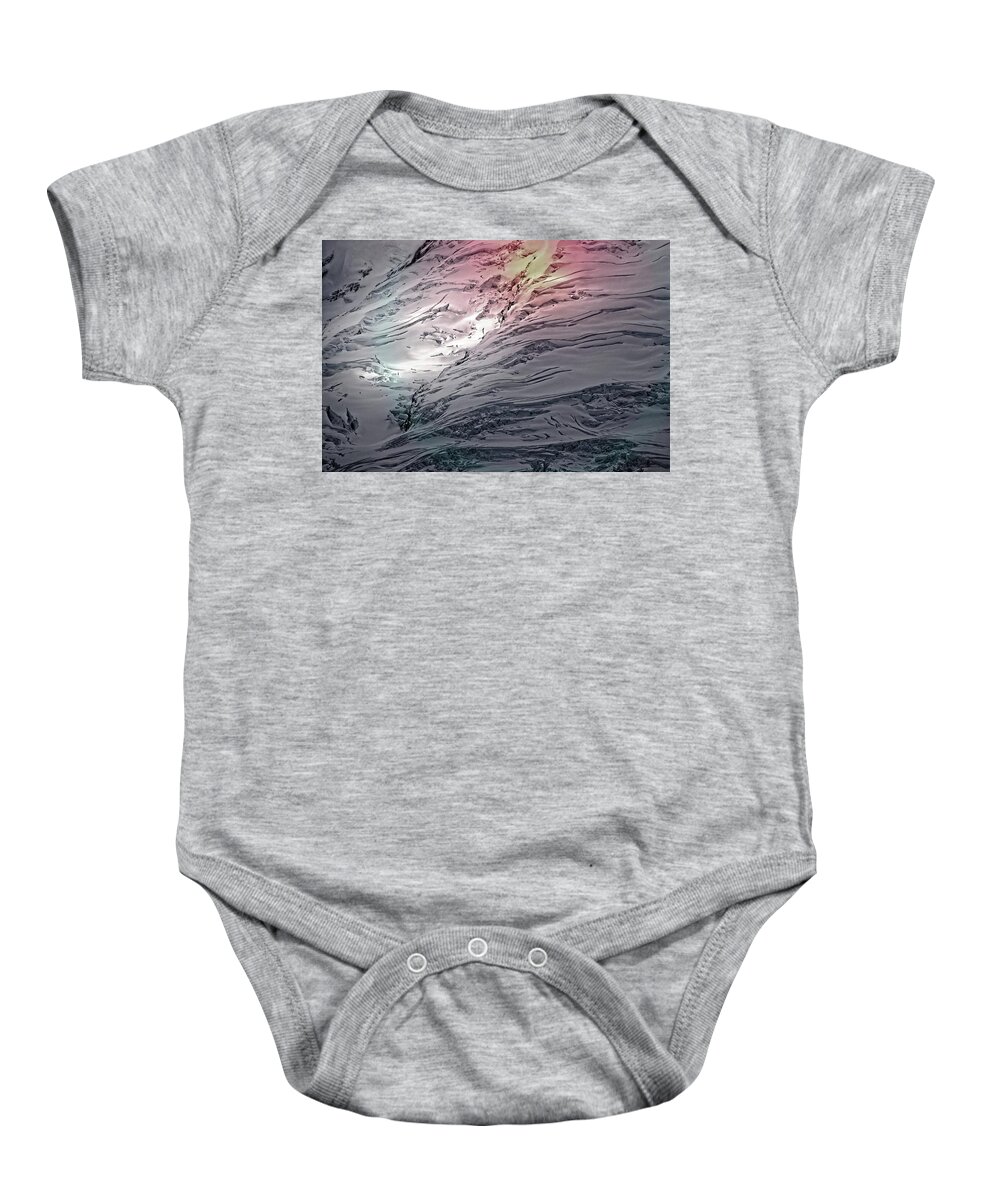 Abstract Baby Onesie featuring the digital art Icy Slope by David Desautel