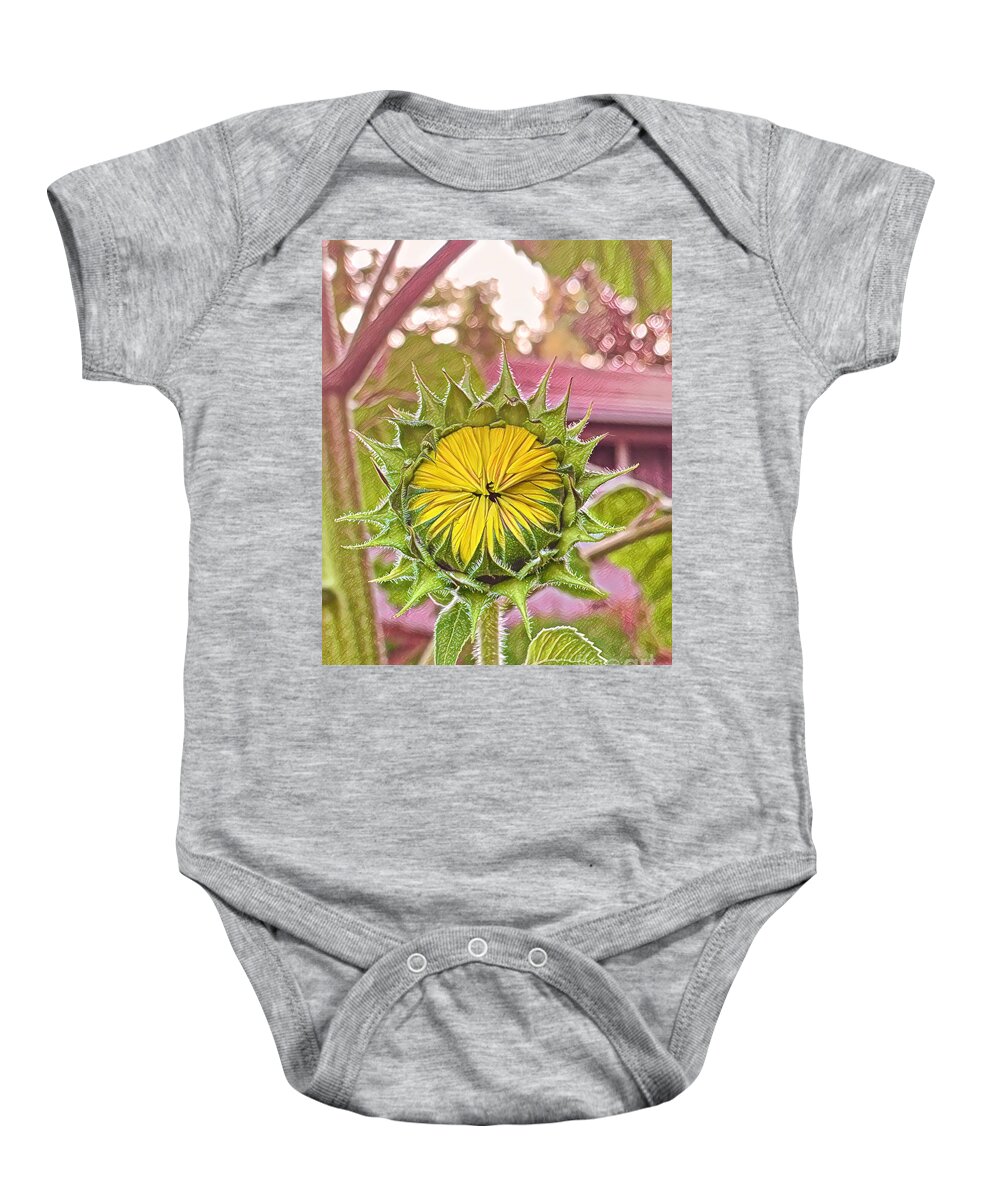 Flower Baby Onesie featuring the photograph Imagined Sun by Reena Kapoor