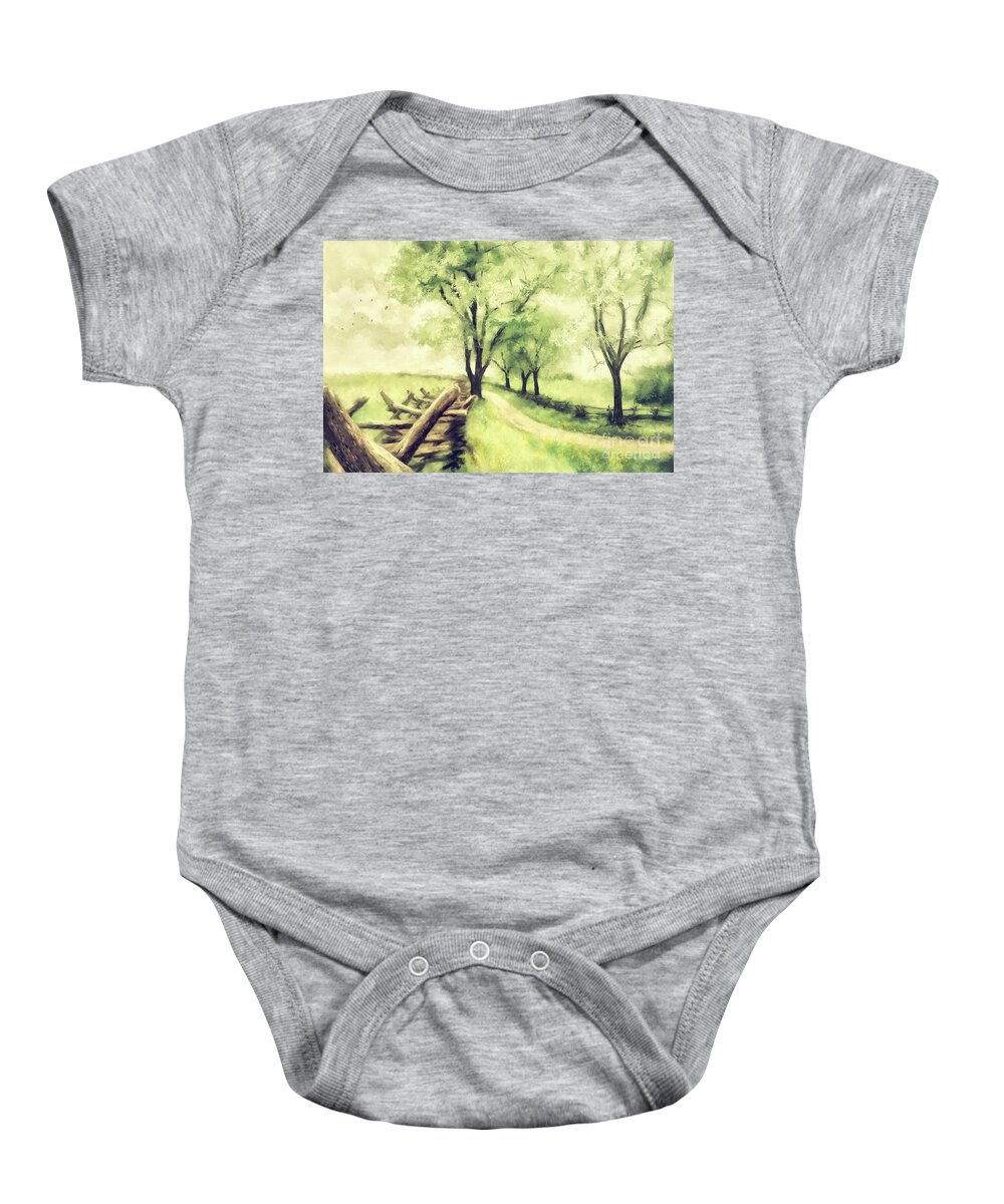 Spring Baby Onesie featuring the digital art In Just Spring by Lois Bryan