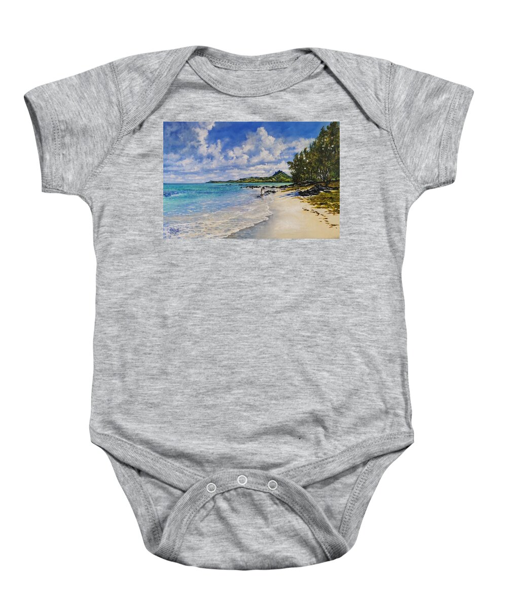 Self Imposed Exile To A Far Distant Island  Baby Onesie featuring the painting In splendid isolation by Raouf Oderuth