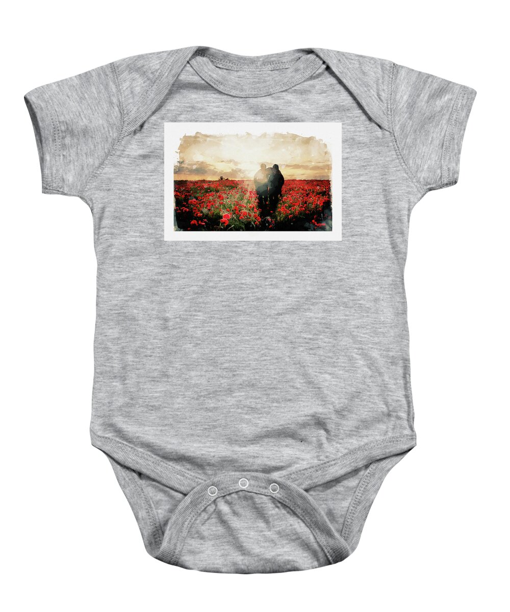Art Baby Onesie featuring the digital art In To The Light by Airpower Art