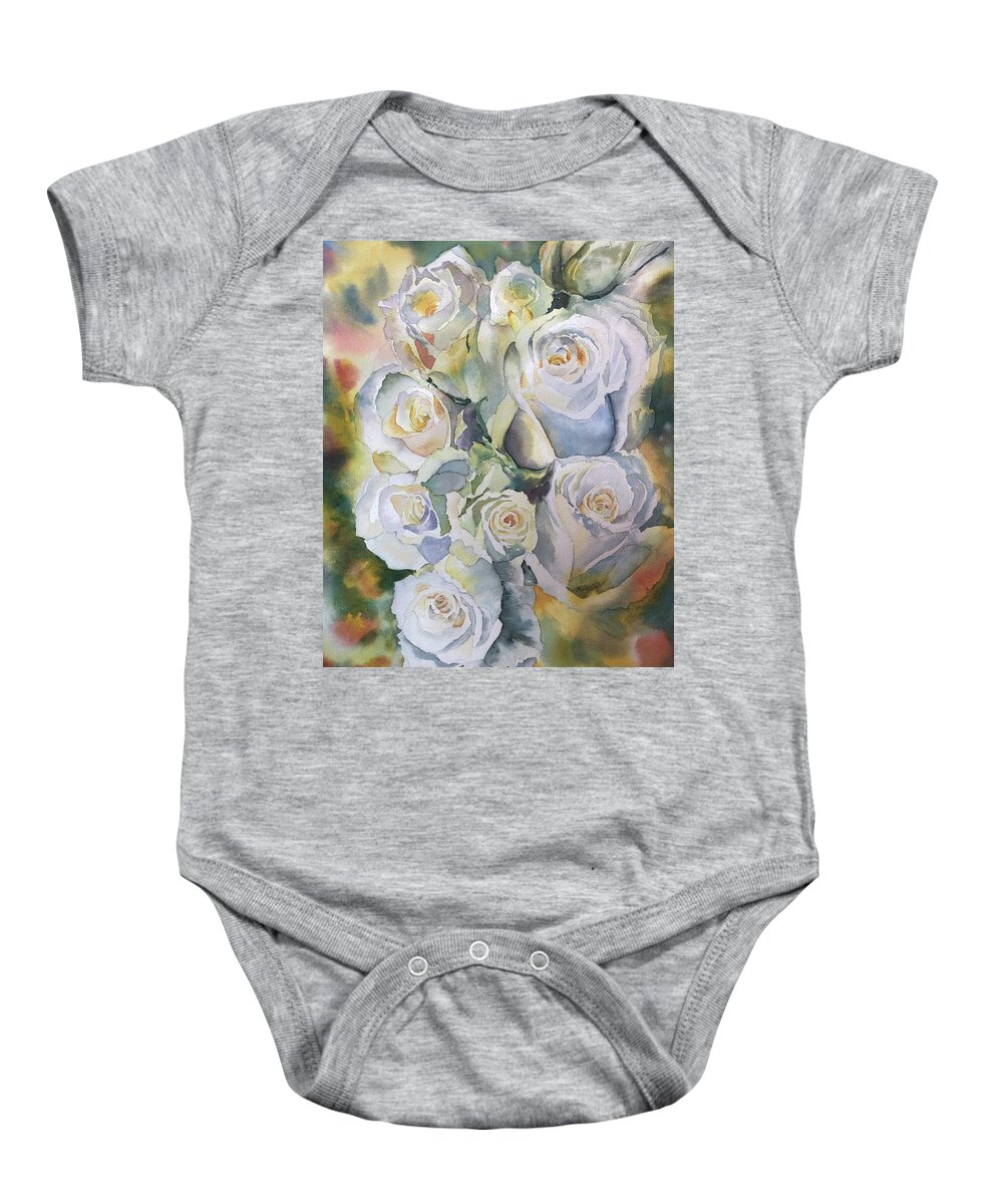 Roses Baby Onesie featuring the painting In Your Presence by Tara Moorman