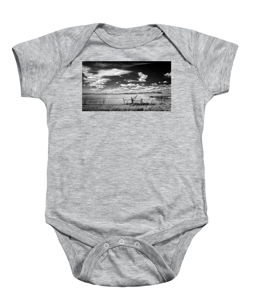 Black And White Baby Onesie featuring the photograph Infinite Horizon by Michael Smith