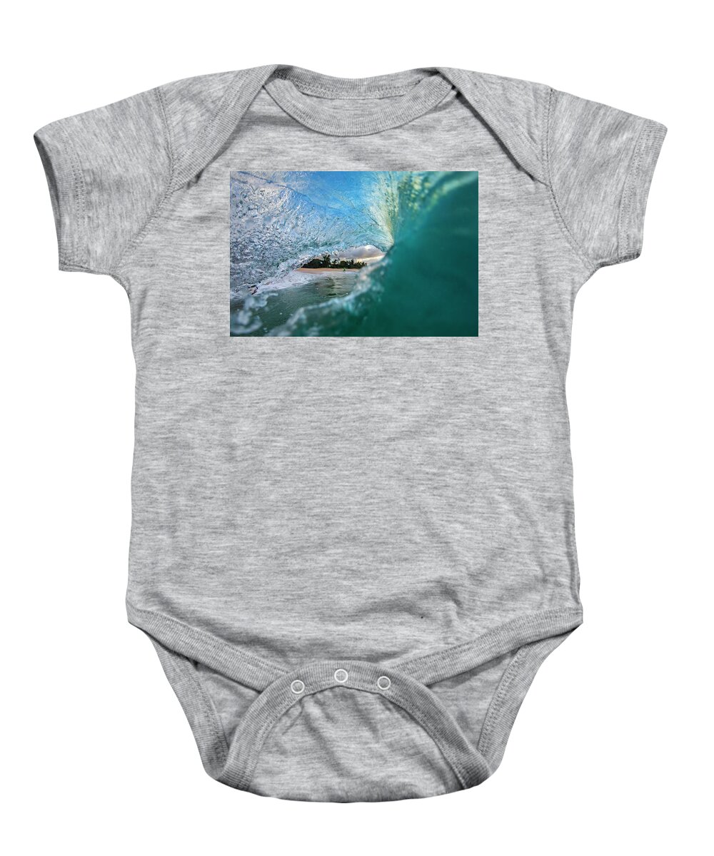 Wave Baby Onesie featuring the photograph Inside Out by Sean Davey