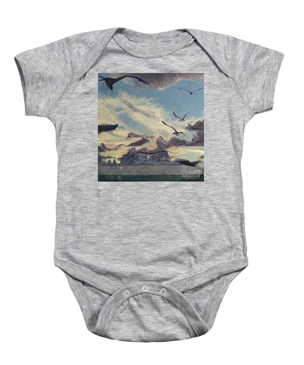 Sky Baby Onesie featuring the painting Into the Yonder by Elizabeth Carr