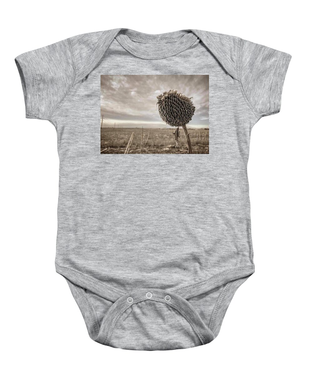 Iphonography Baby Onesie featuring the photograph iPhonography Sunflower 1 by Julie Powell